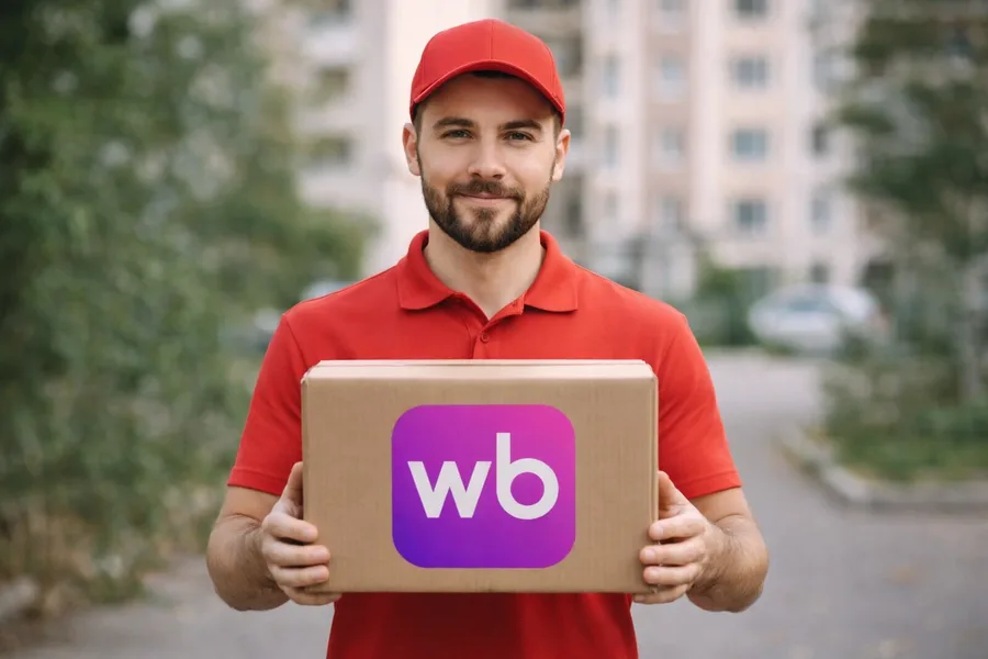 Курьер с посылкой Wildberries